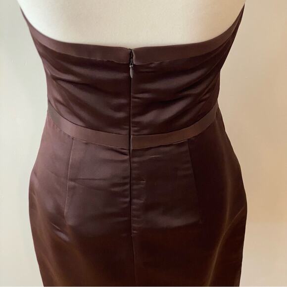 Strapless Dress 6 Formal Cocktail Silk Fall Wedding $495 Holiday Party Y2K Style - Picture 7 of 16